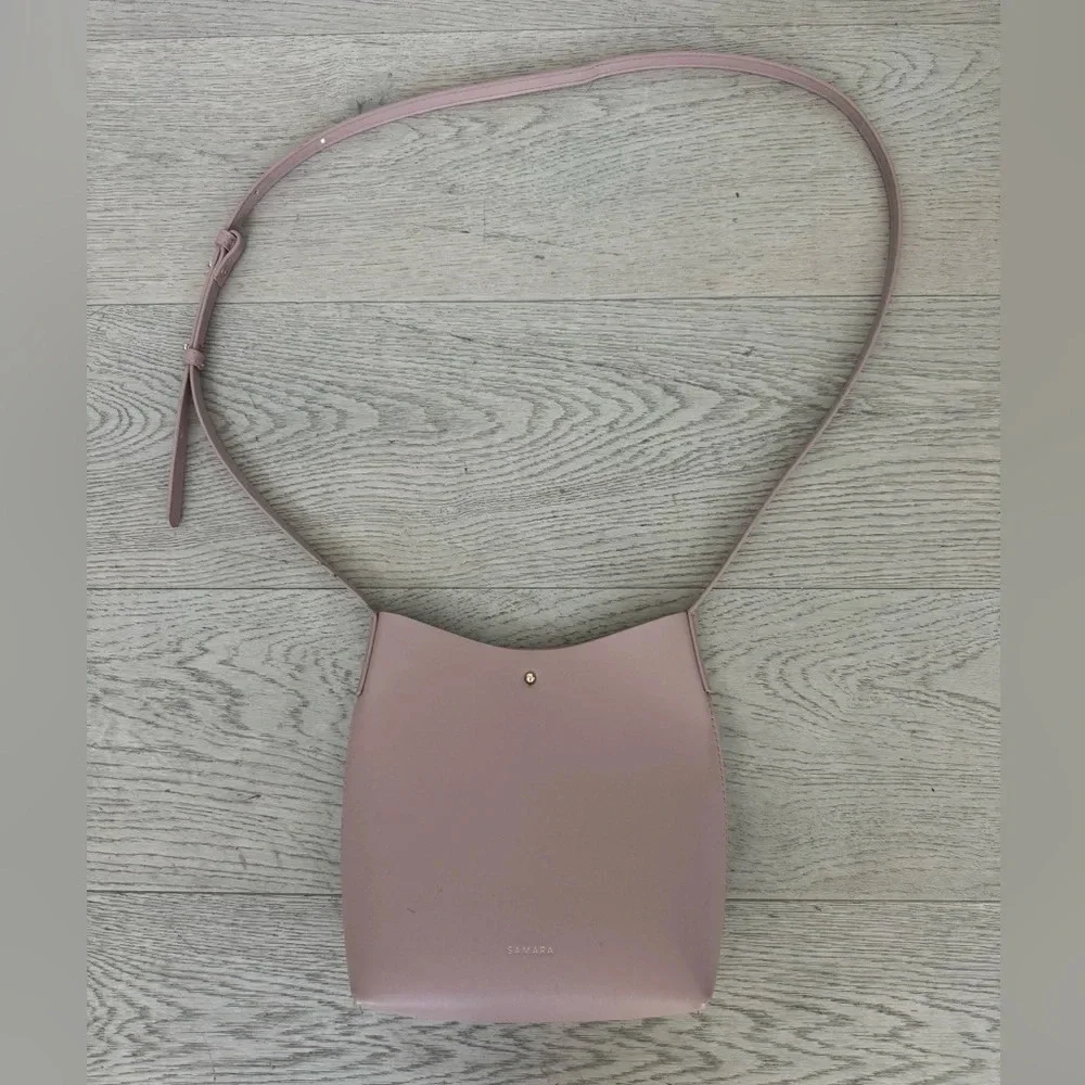 SAMARA vegan leather medium crossbody/shoulder bag color- peony